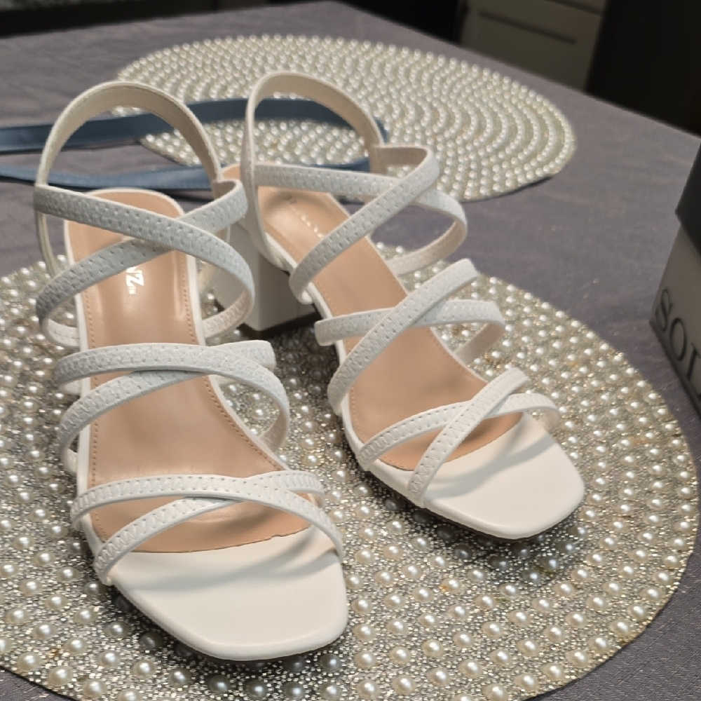 Elegant White Strappy Sandals